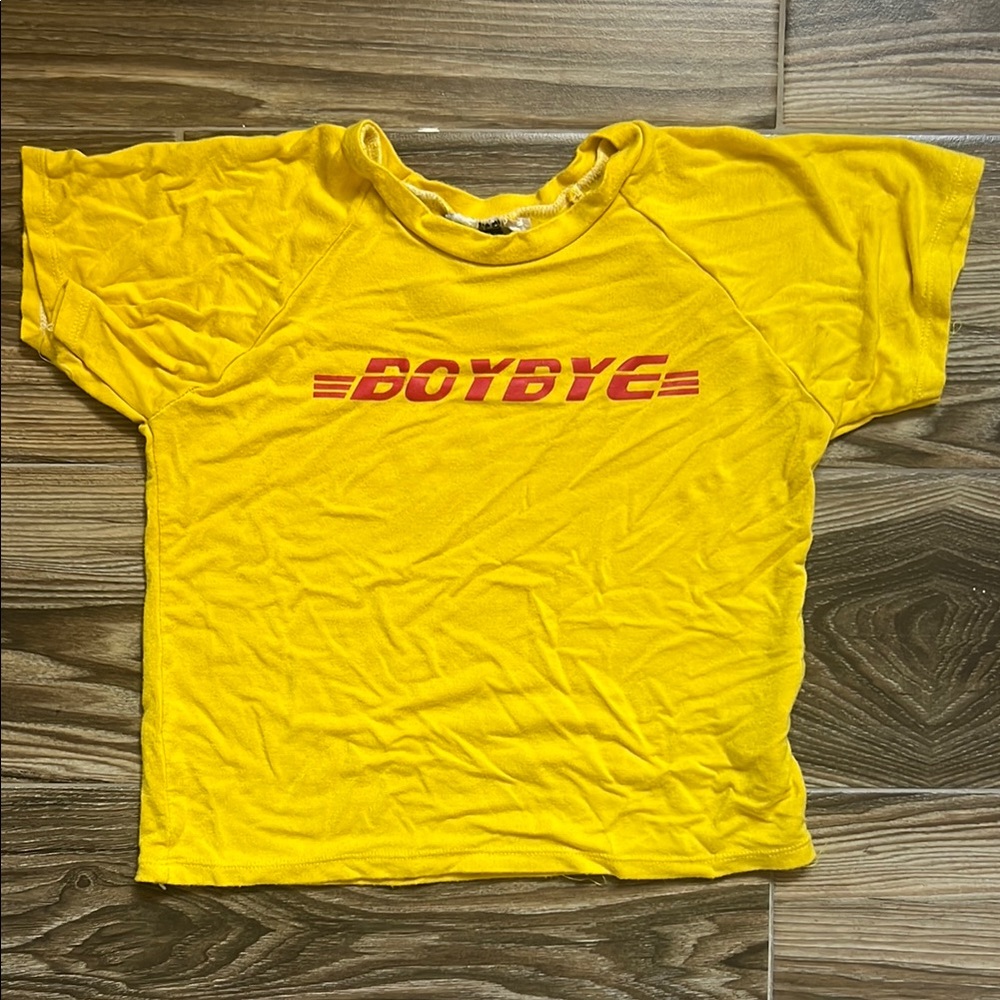 O'Mighty Yellow Red Graphic Crop Top